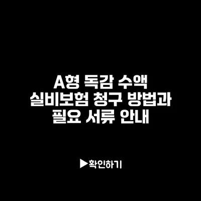 A형 독감 수액 실비보험 청구 방법과 필요 서류 안내