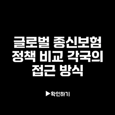 글로벌 종신보험 정책 비교: 각국의 접근 방식