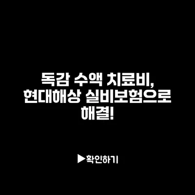 독감 수액 치료비, 현대해상 실비보험으로 해결!