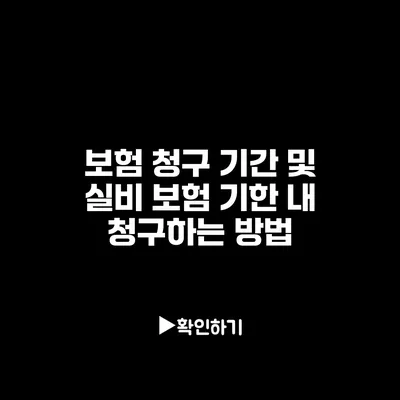 보험 청구 기간 및 실비 보험 기한 내 청구하는 방법