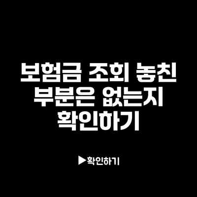 보험금 조회: 놓친 부분은 없는지 확인하기