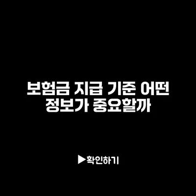 보험금 지급 기준: 어떤 정보가 중요할까?