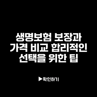 생명보험 보장과 가격 비교: 합리적인 선택을 위한 팁