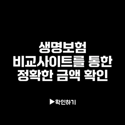생명보험 비교사이트를 통한 정확한 금액 확인
