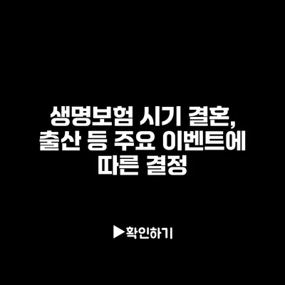 생명보험 시기: 결혼, 출산 등 주요 이벤트에 따른 결정