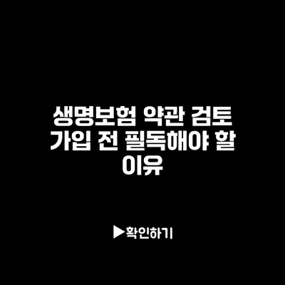 생명보험 약관 검토: 가입 전 필독해야 할 이유