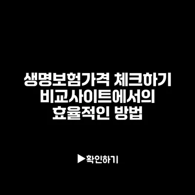 생명보험가격 체크하기: 비교사이트에서의 효율적인 방법