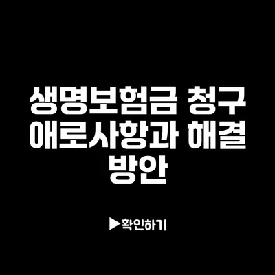 생명보험금 청구 애로사항과 해결 방안