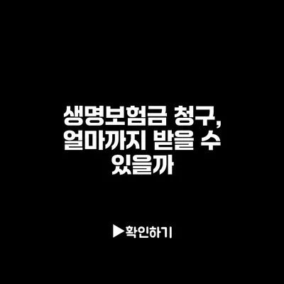 생명보험금 청구, 얼마까지 받을 수 있을까?