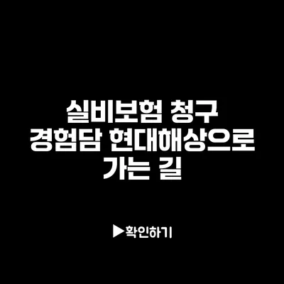실비보험 청구 경험담: 현대해상으로 가는 길