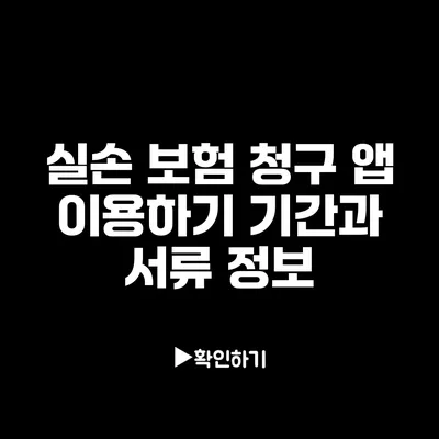 실손 보험 청구 앱 이용하기: 기간과 서류 정보