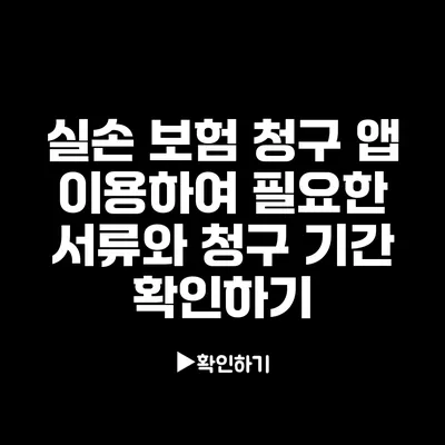 실손 보험 청구 앱 이용하여 필요한 서류와 청구 기간 확인하기