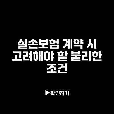 실손보험 계약 시 고려해야 할 불리한 조건