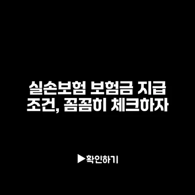 실손보험 보험금 지급 조건, 꼼꼼히 체크하자