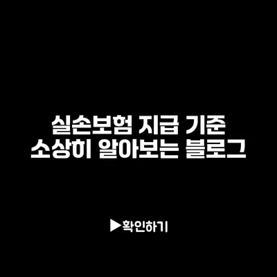 실손보험 지급 기준 소상히 알아보는 블로그