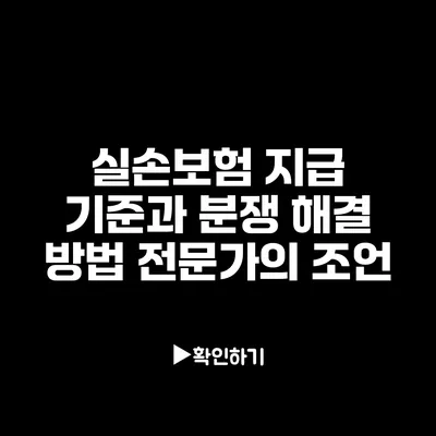 실손보험 지급 기준과 분쟁 해결 방법: 전문가의 조언