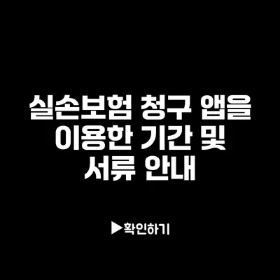 실손보험 청구 앱을 이용한 기간 및 서류 안내