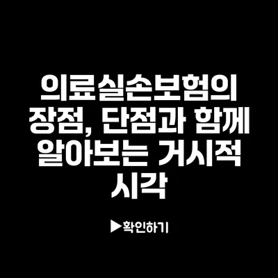 의료실손보험의 장점, 단점과 함께 알아보는 거시적 시각