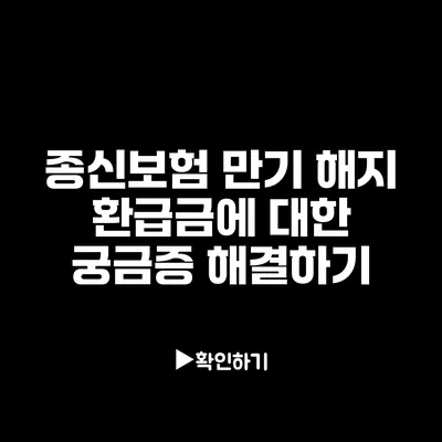 종신보험 만기 해지 환급금에 대한 궁금증 해결하기