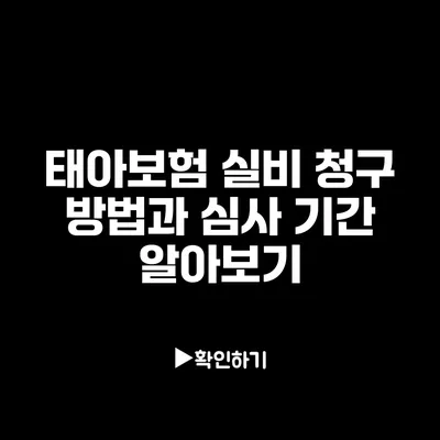 태아보험 실비 청구 방법과 심사 기간 알아보기