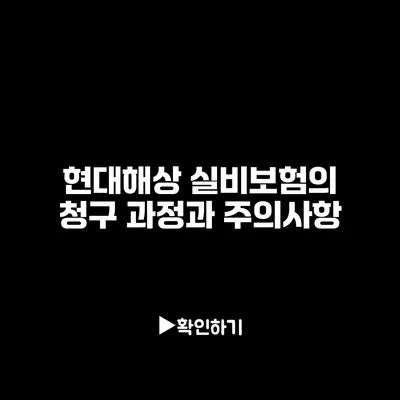 현대해상 실비보험의 청구 과정과 주의사항