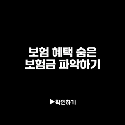 보험 혜택: 숨은 보험금 파악하기