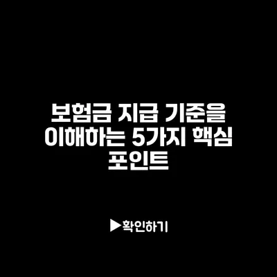 보험금 지급 기준을 이해하는 5가지 핵심 포인트