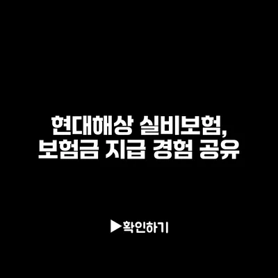 현대해상 실비보험, 보험금 지급 경험 공유